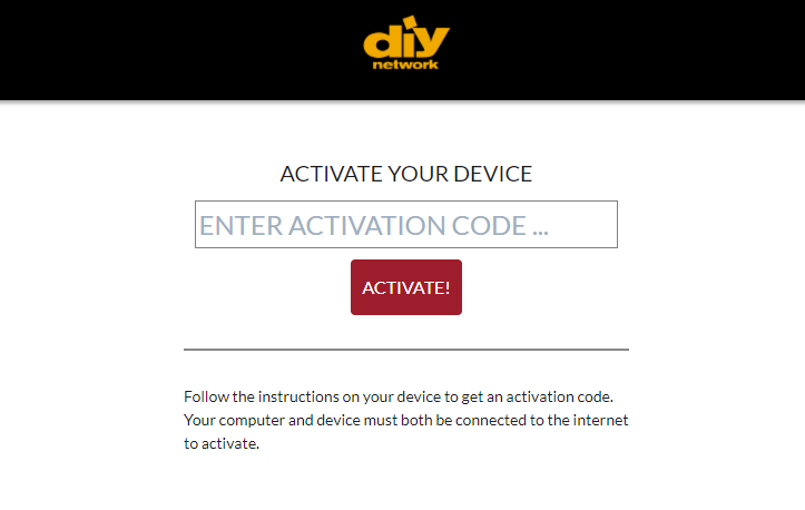 Activate DIY Network GO