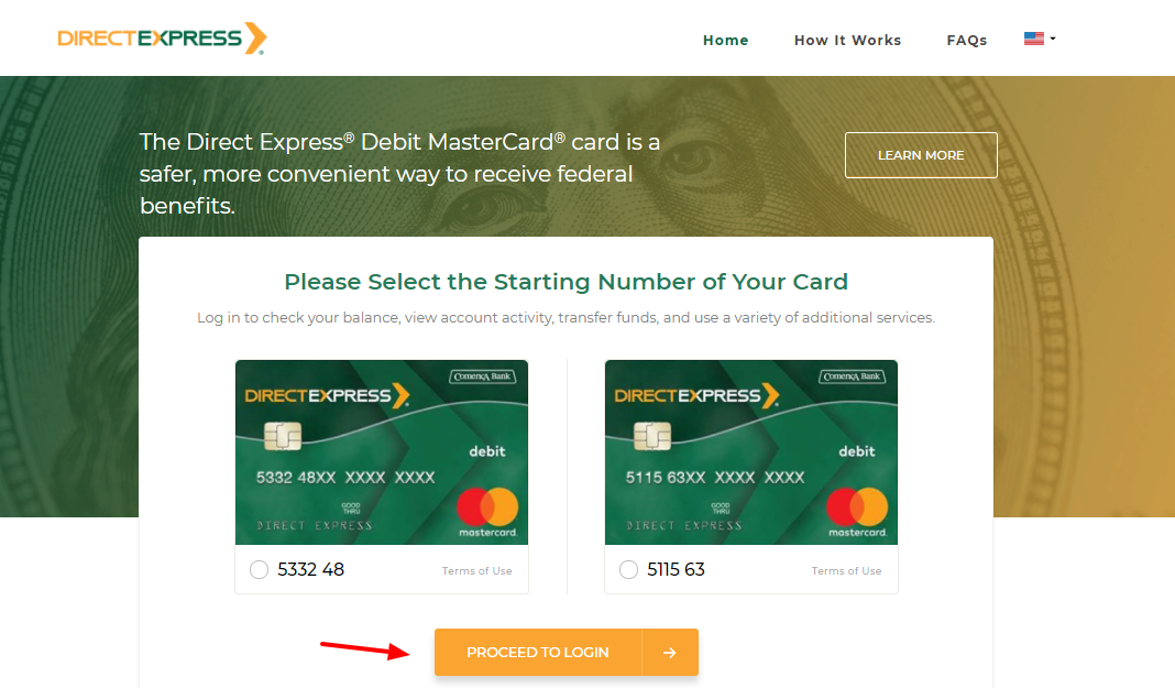 direct express card login