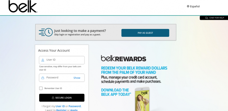 belk credit card