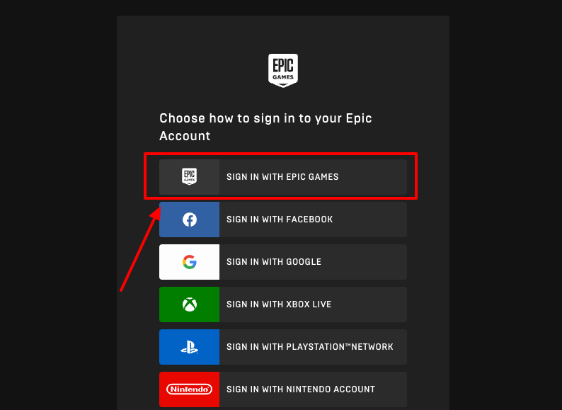 epic games login