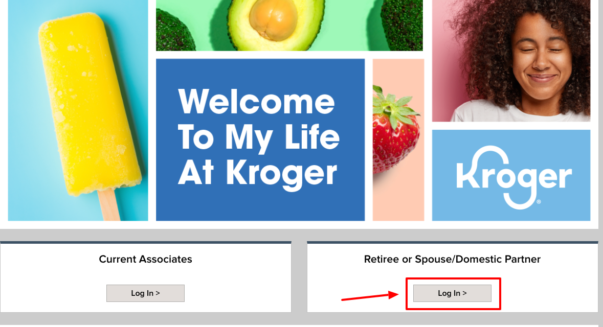Kroger Retiree or Spouse:Domestic Partner login page