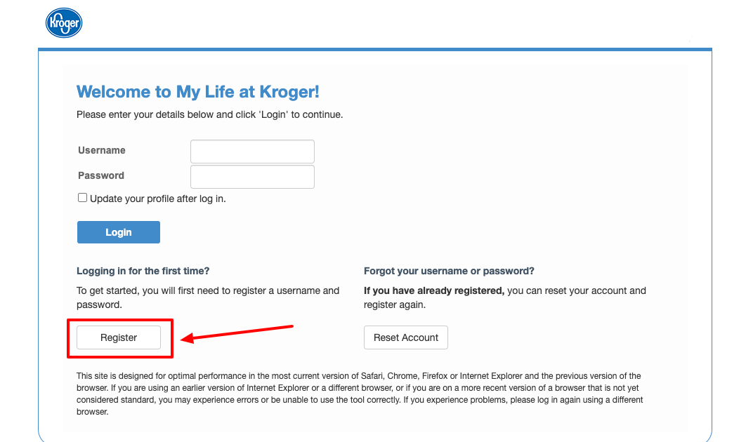 Register for MyLife at Kroger Login Account