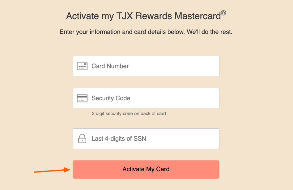 TJX Credit Card activate