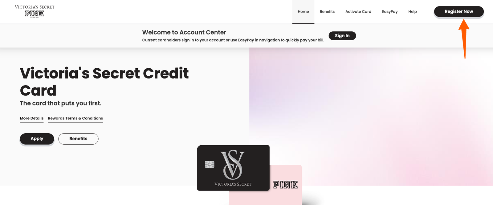 Register for Victorias Secret Credit Card Login account