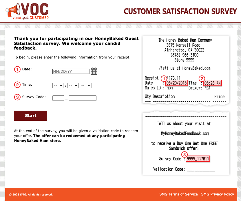 HoneyBaked Guest Survey